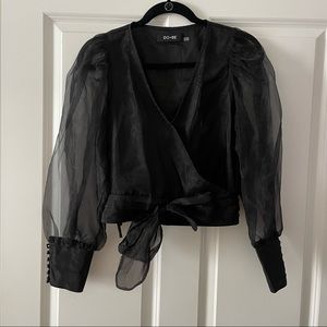 Do + Be Long Sleeve Mesh Blouse